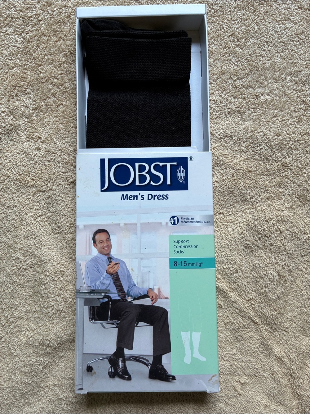 JOBST XL NIB Men's Dress Compression Socks — Black